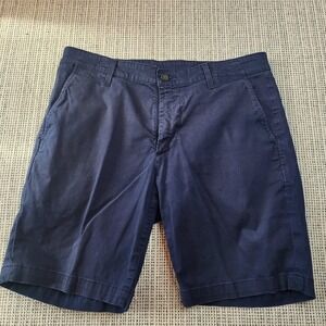 AG Adriano Goldschmied Wanderer Shorts Mens 33 Navy Blue Chino Flat Front Casual